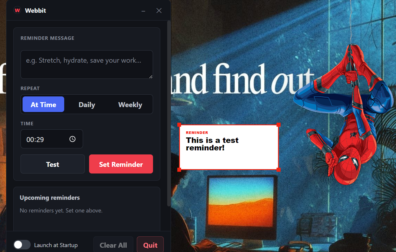 Webbit Reminder